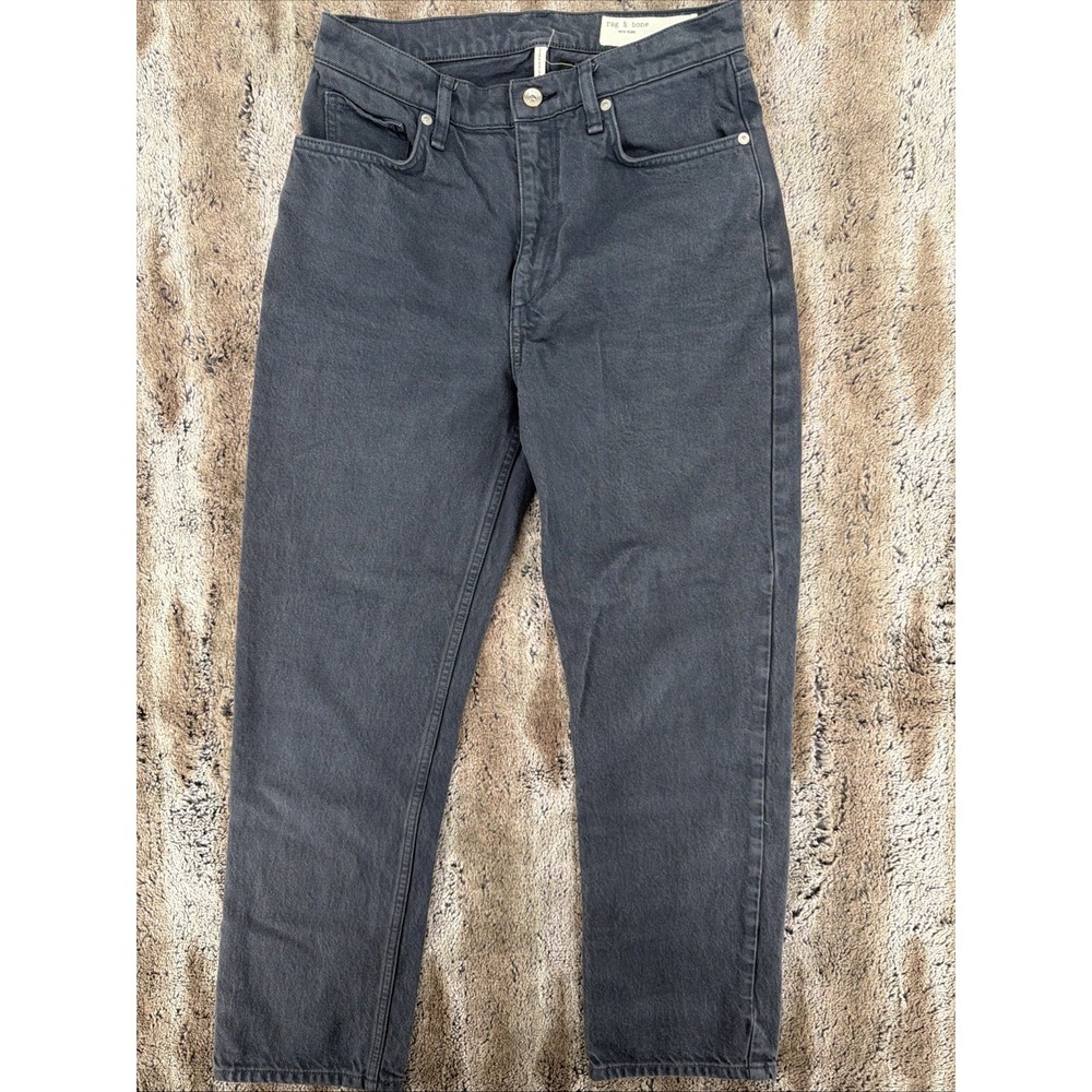 Rag & Bone Wren High Rise Slim Straight Jeans Women's Size 26 Dark Gray Edgy